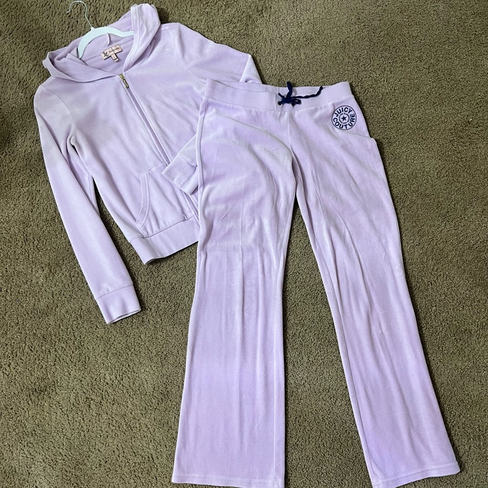 Rare lavender Juicy Couture velour track suit size small